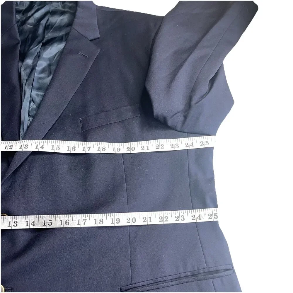 Joseph & Feiss Gold Classic Fit Wool Blazer Men 48S Navy Sport Coat Jacket